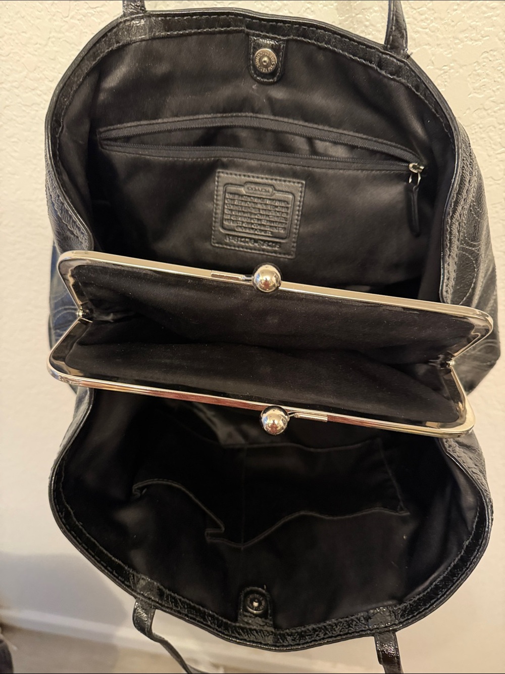 Coach Black Leather Shoulder Tote - Picture 2 of 2